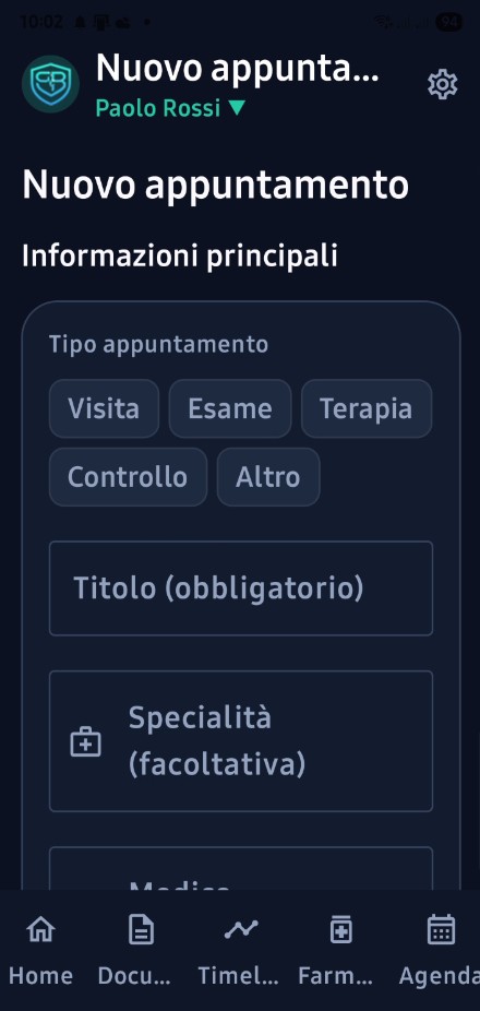 Companion · Nuovo appuntamento