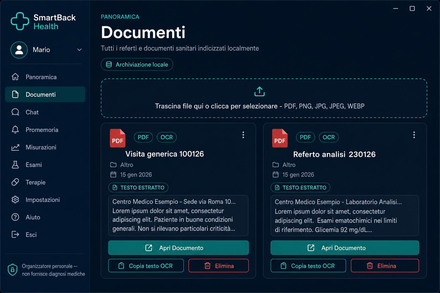 Document management screen
